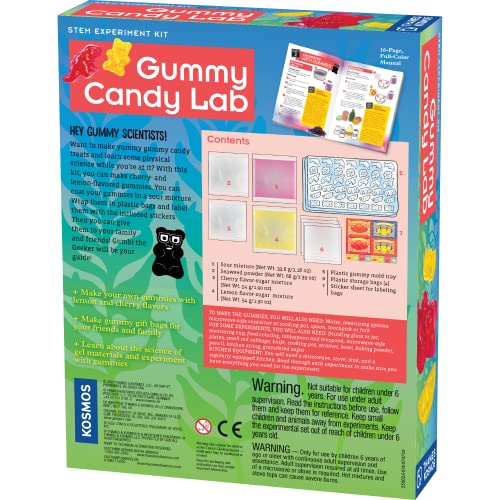 Thames & Kosmos Gummy Candy Lab - Bears, Fruit, Dolphins & Dinosaurs! Sweet Science STEM Experiment Kit, Make Your Own Gummy Candies in Cool Shapes & Colors | Learn Chemistry | New & Improved Formula