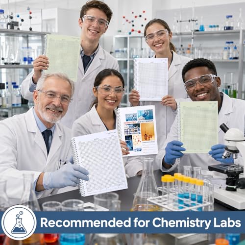 gisgfim 25 Sets Carbonless Lab Notebook with Periodic Table(50 Pages)