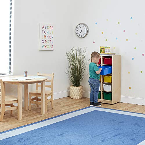 ECR4Kids 10 Cubby Mobile Tray Cabinet and 10 Scoop Front Bins, 5x2, Kids Furniture, Assorted - color: Assorted