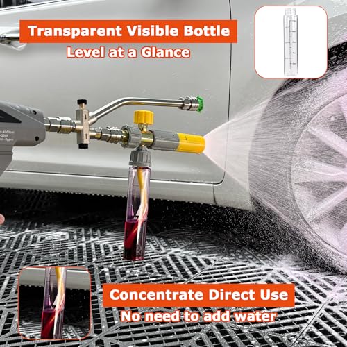 M MINGLE Pressure Washer Gun with Mini Undiluted Foam Cannon, 1/4" QC - color: clear+silver