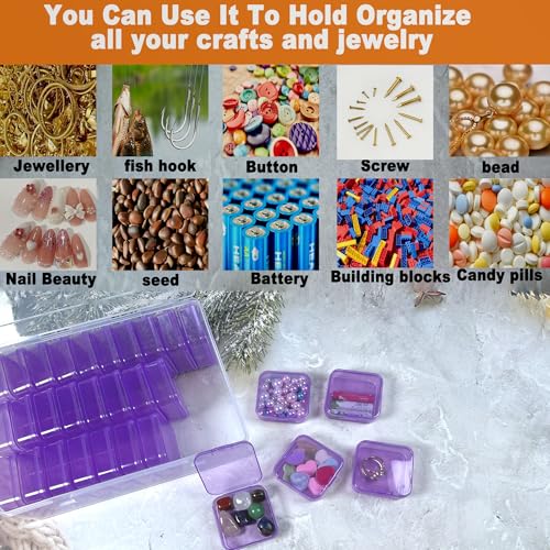 31-Piece Purple Inner Box Organizer for Embroidery - color: Purple