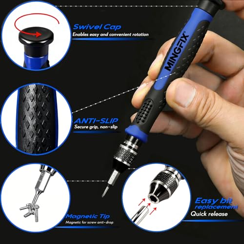 Repair Tool Kit for Apple Macbook,MINGFIX Macbook Pro/Air Screwdriver Set with P2 P5 P6 Pentalobe,T3 T4 T5 T6 T8 Torx,Ph000 Ph00 Ph0 Phillips & Y0 Screwdrivers for Teardown,Opening,Screen Replacement - style: 20 in 1