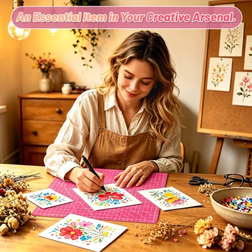 anezus Self Healing Cutting Mat for Rotary Cutting, 12" x 9", Pink - color: Pink, size: 12"L x 9"W