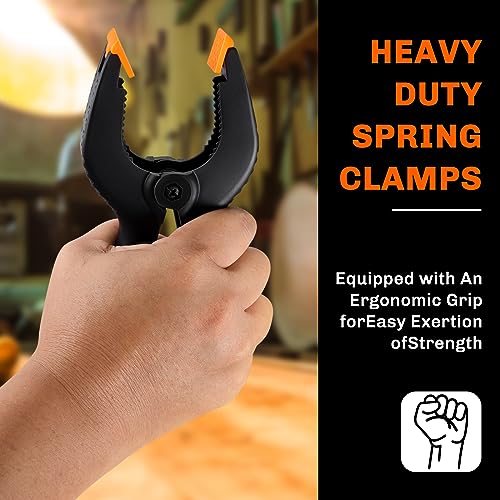 20 Pack Spring Clamps Heavy Duty - Assorted Sizes Spring Clips Plastic 6.5 Inches, 4.5 Inches, 3.5 Inches Set - Backdrop Clips Small Clamps For Crafts Woodworking Background - size: Large, Medium, Small (Pack of 2)