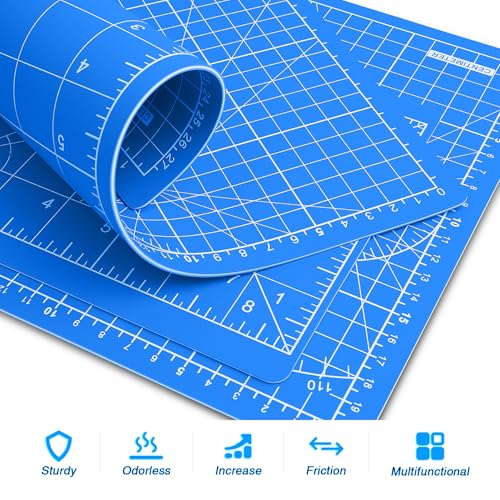 DIYSELF 9in×12in Cutting Mat, A4 Self Healing Craft Mat for Sewing - color: Blue, size: 12"L x 9"W