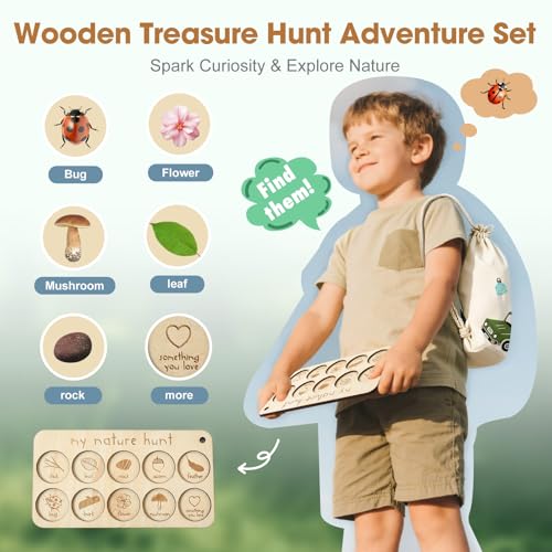 ibwaae Nature Exploration Toys Bug Catcher Kit for Kids 3-8,Durable Bug Catching Kit with Magnifier Box & Backpack, STEM Gift, Outdoor Scavenger Hunt Game Set with Observation Board & Reusable Cards