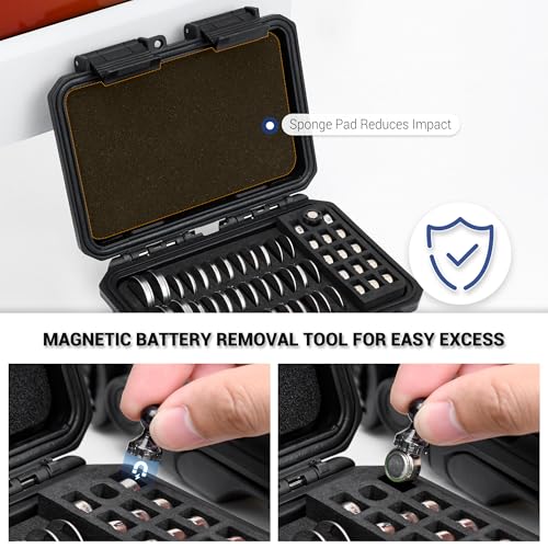 KIWIFOTOS 65 Slots Coin Cell Battery Case for CR2032 CR2025 LR44 - color: 65 x Button Battery Case