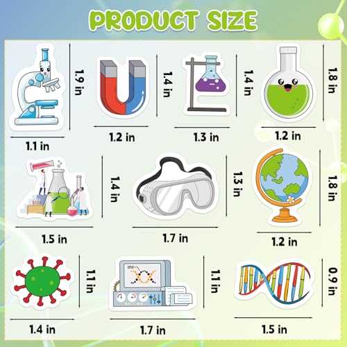 300Pcs Science Foam Stickers, Self-Adhesive Chemistry Biology Physics Stickers Science Laboratory Decals Sticker Decorations for Home Office School DIY Art Craft Teacher Classroom Supplies - style: Science