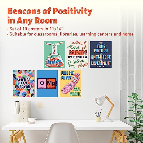 S&O Large Science Posters for Classroom Elementary School, Educational Setup for study area, Science themed billboards for High Schools Decor, Scientific Inspirational banners for Teaching Area- 10PC