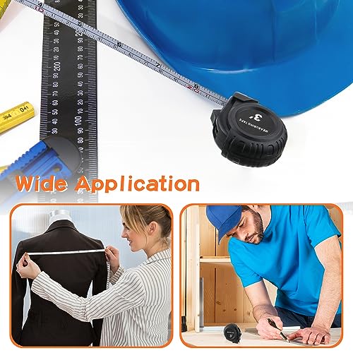 Kanayu 50 Pcs Pcs Mini Measuring Tape with Keychain, 3 ft, Black - color: Black, size: 3 ft
