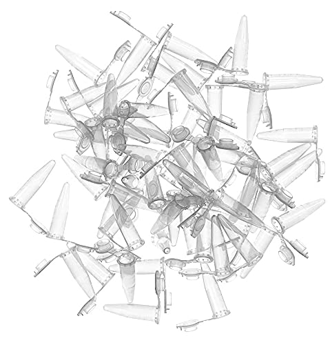 MUHWA 500 PCS Polypropylene Graduated Microcentrifuge Tubes with Snap Cap, 1.5ML Micro Test Tubes Clear Conical Microtube Sample Vial for Laboratory (Clear) - color: Clear