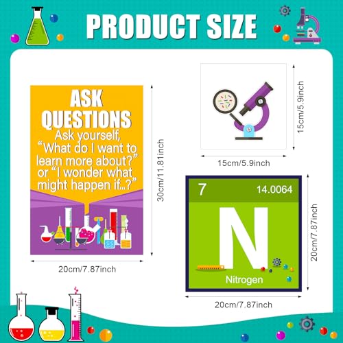 Zonon 27 Pcs Science Bulletin Board Set Science Classroom Decor, Colorful - color: Colorful