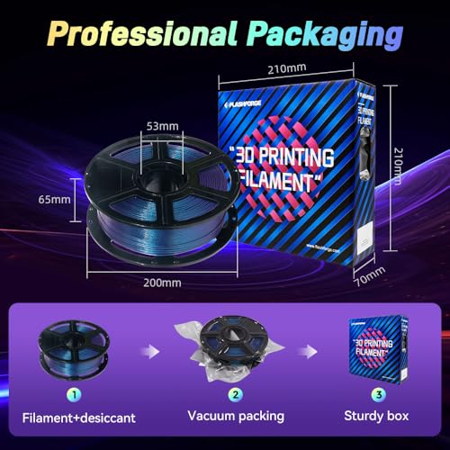 FLASHFORGE Chameleon Rapid PLA Filament 1.75mm Nebula Purple, PLA Color Shift High Speed 3D Printer Filament, Max 500mm/s Fast Printing, Display Shimmering Effects from Various Angles and Light - color: Chameleon Nebula Purple