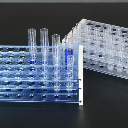 BorinGlass 50-Place Test Tube Rack for 13mm O.D. Tubes, Sturdy Plastic Lab Organizer - size: 13mm