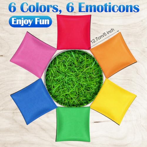 Foilswirl 36 Pcs 5" X 5" Nylon Bean Bags Bulk for Tossing, Multiple Colors - color: Vivid Color, size: 5" X 5"