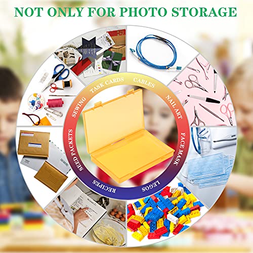 Photo Storage Box 4x6, 18 Inner Photo Case Large Photo Organizer Acid-Free Photo Box Storage Photo Keeper Photo Storage Case, Plastic Craft Storage Box for Photo Stickers Stamps Seeds (9 Colors) - color: Multicolor-9Color