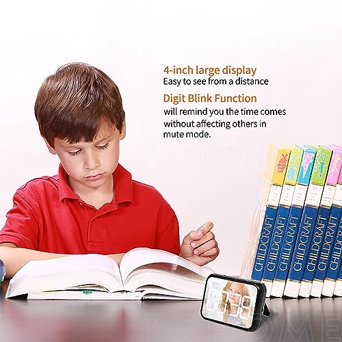 Digital Large Display Visual Timer Stopwatch for Kitchen Teacher School Classroom Cooking, Night Light Magnetic Bathroom Makeup Mirror LED Stop Clock Timer, 99 Minutes Countdown, Loud/Silent (Black) - color: Black