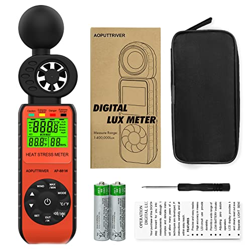 Heat Stress Meter Anemometer AP-881W Outdoor Wet Bulb Globe Thermometer