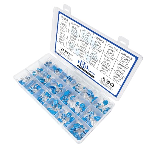 18Values 180PCS 10D Varistor 18V-820V Voltage Dependent Resistors Kit