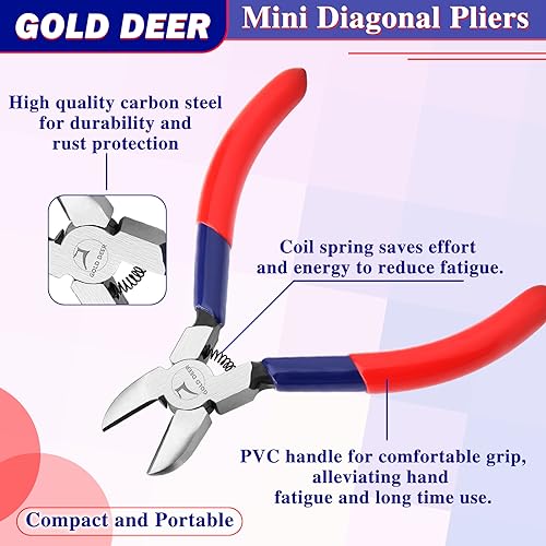 Diagonal Cutting Pliers Mini Wire Cutters Small Side Cutter Sharp Precision Nipper Mini Jewelry Pliers Hand Jewellery Making Tool - style: Diagonal Pliers