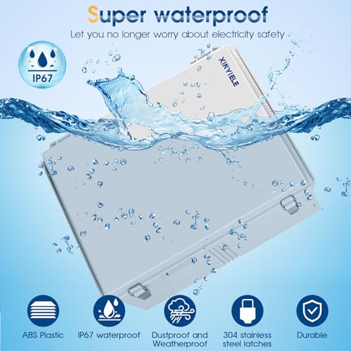 Waterproof Outdoor Project ABS Plastic Junction Box IP67 Weatherproof Dustproof Enclosure with Hinged Cover, Mounting Plate,Wall Brackets for Power Project (Grey,17.7"x13.8"x7.9") - color: Grey Cover, size: 17.7"x13.8"x7.9"