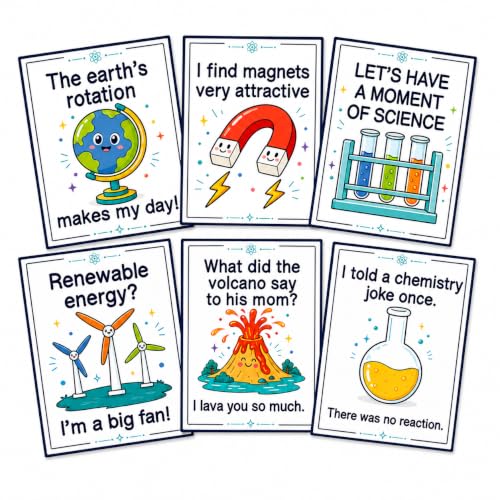 Funny Science Posters Set of 6, Science Classroom Decor, 11x14 Inch - color: Funny Science