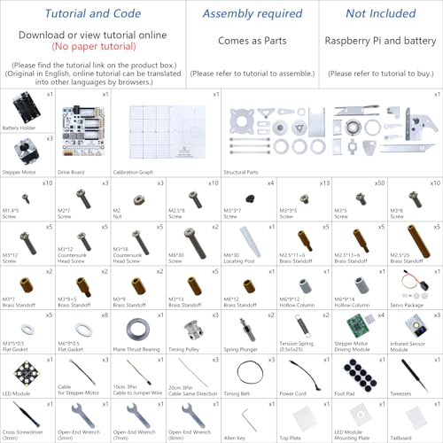 Freenove Robot Arm Kit for Raspberry Pi, High Accuracy, Stepper Motor, Metal Structure, Clamping Mode, Drawing Mode, Record and Replay, App Control (Raspberry Pi NOT Included)