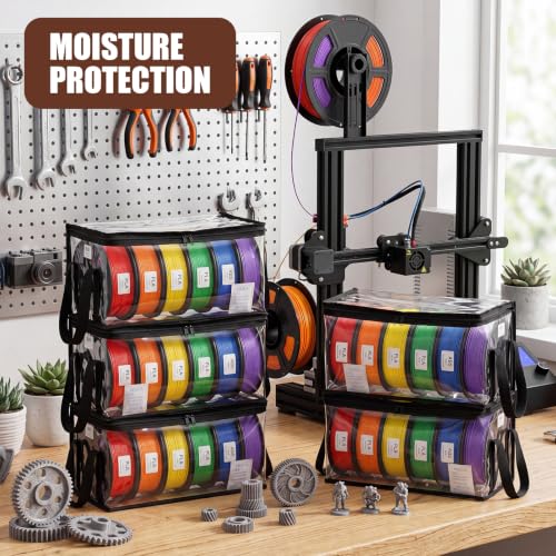 Dansydaisy 6 Pack 3D Printer Filament Storage Box, Holds up to 6 Rolls Each