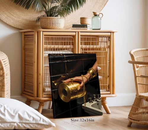 ZOIYINO Golden Vintage Framed Bathroom Wall Art,12x16inches - color: Golden Vintage Framed Bathroom Wall Art