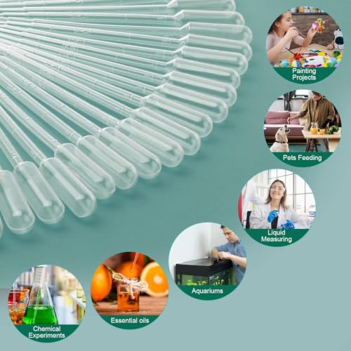 moveland 25Pcs 1ML Pipettes Dropper for Lab Science, Essential Oil, DIY Art - size: 1 ML