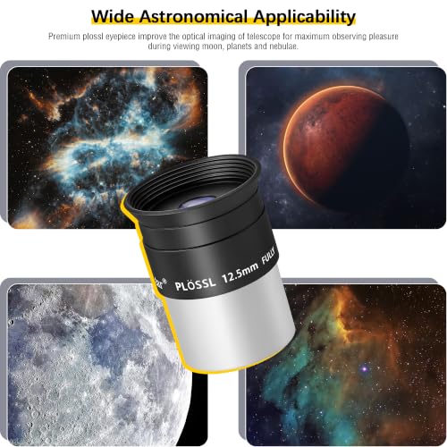 Alstar Eyepiece 12.5mm 1.25" Plossl Eyepiece Telescope Lense 50° Wide FOV - size: 12.5MM