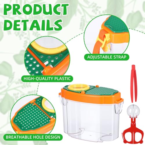 Halloscume 20 Set Bug Catcher for Kids Bug Viewer and Insects Tweezer for Students, Critter Catching Kit Magnifying Insect Cage Container Kit for Kids Outdoor Science Nature Exploration