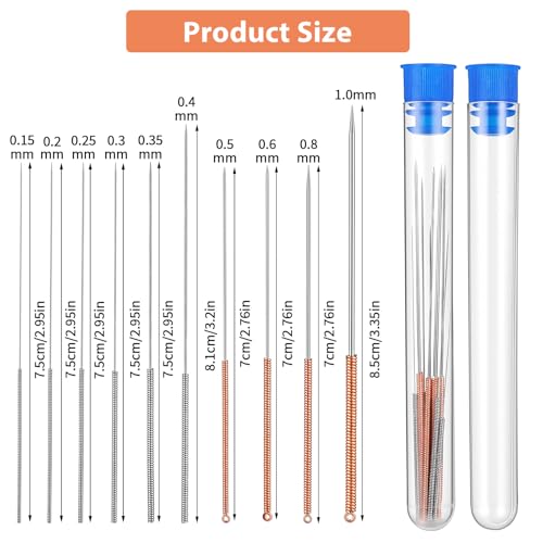 Mabor 10 Pcs 3D Printer Nozzle Cleaning Kit, Stainless Steel Needles Set for Unclogging, Universal 3D Printer Accessories for Maintenance