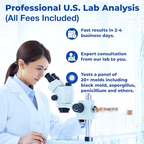 Evviva Sciences Mold Test Kit with US-Based Lab Analysis & Return Shipping Included | Screen Indoor Air, HVAC & Surfaces | Professional Mold Presence Detection | Includes Mold Information Guide