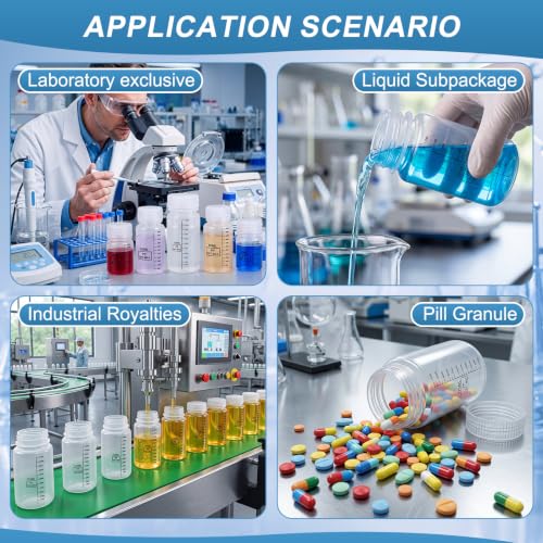 24 Pcs Plastic Sample Bottles with Lid, Reagent, 1oz+2oz+4oz, Transparent - color: Transparent, size: 1oz+2oz+4oz