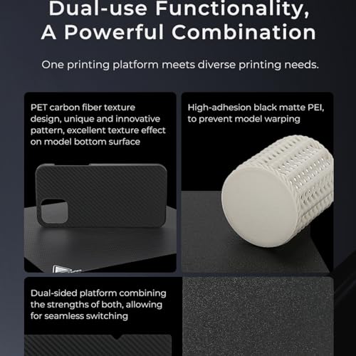 Creality Double-Sided PEI + PET Build Plate for K1, Ender 3 V3, 3D Printer Flexible Spring Steel Build Plate Glossy PET + Matte PEI Platform Bed for K1, Ender 3 V3 KE, Ender 5 S1, Ender 3 Series - size: Ender 3 KE PEI+PET