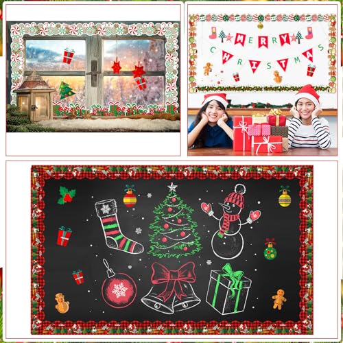 Tenceur 160ft 6 Rolls Christmas Bulletin Board Borders Decoration - style: Christmas Style