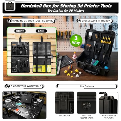 76pcs 3D Printer Tools Kit for Model Finishing/Deburring/Drilling/Polishing, 3D Printer Accessories incl. Flush Cutter, Pilers, Digital Caliper, for Bambu Lab, Flashforge, K2, FDM/SLA Printers etc - style: Master 3D Box