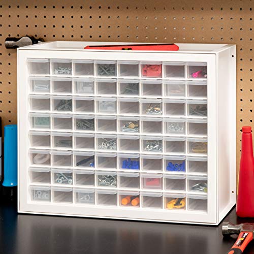 IRIS USA 64-Drawer Screw Organizer, Hardware Storage, Made in USA, White - color: White, size: 64 Drawer