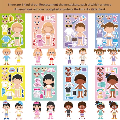 Make a Face & Dress Up Stickers 24 Sheets, Crafts for Kids - color: Dressup/a