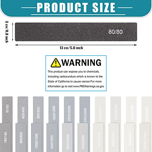 Honoson 20 Pcs Sanding Sticks Model, Low and High Grits, Classic Style - style: Classic Style