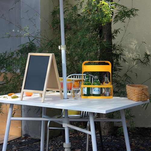 Wooden Freestanding A Frame Non Magnetic Chalkboard and Magnetic Dry Erase White Board Display Sign, Double Sided Tabletop Message Board for Home, Office and Counter - color: White&black