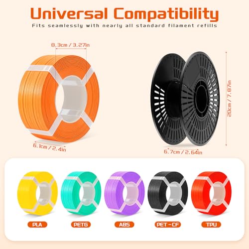 Reusable Filament Spool, Universal Fit High-Temp ABS Quick-Lock