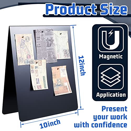 Leinuosen 1 Pcs 12 x 10 Inch Magnetic Display Board Stand, Black - color: Black, size: 12 x 10 Inch