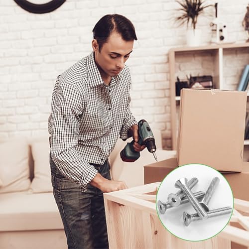 80Pcs M5x30mm Stainless Steel Flat Head Socket Cap Screws, Full Thread Allen Drive Countersunk Bolts, Bright Finish, Ideal for DIY & Home Repair - size: M4x30