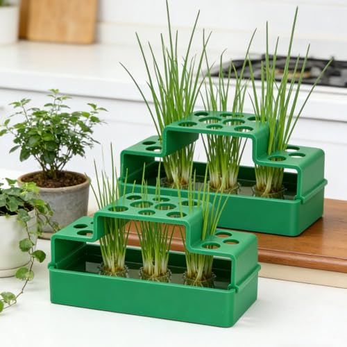Indoor Hydroponic Scallion Germination Trays Green Onion Growing Pot Soil-Free Vegetable Seedling Tray, 15.5 * 7 * 6cm