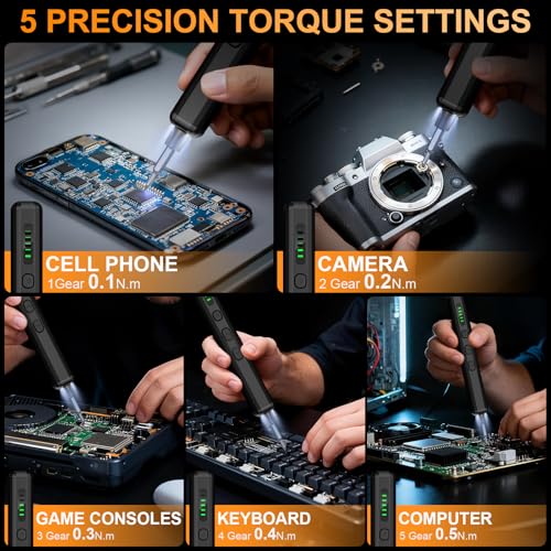 TanSon Mini Electric Screwdriver, 72 In 1 Small Precision Screwdriver Set - color: Black -72-in-1