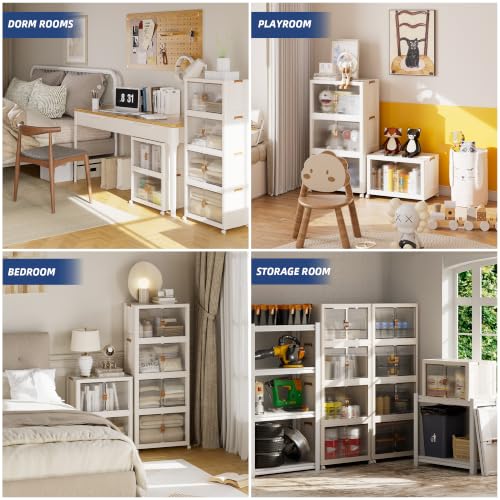 SAILUN Stackable Storage Bins with Lid, 167QT 5Pack Beige - color: Beige, size: 1 Lid 5 Pack-18" W x 11" D x 51" H