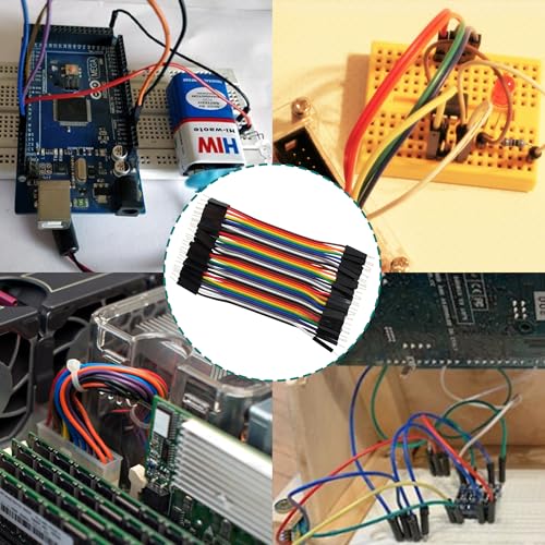 40pcs 10cm Dupont Wire Male to Male 40pin Breadboard Jumper Wires Multi-Color Ribbon Cable Line Connector - size: 40pin(M/M)