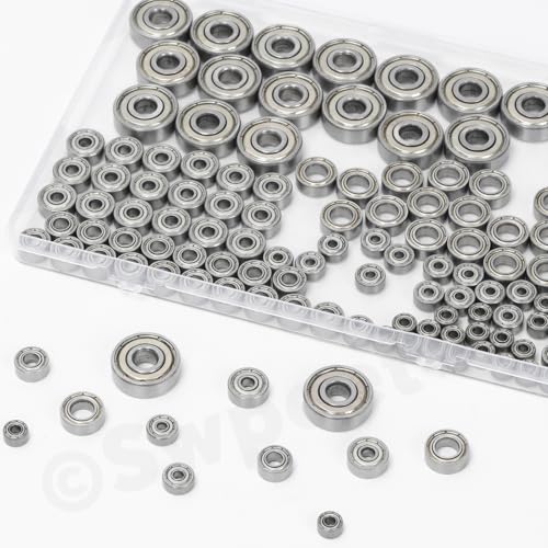 Swpeet 72Pcs 6 Sizes 693ZZ, 623ZZ, 624ZZ, 685ZZ, 687ZZ,627ZZ Ball Bearings Assortment Kit, High Carbon Steel Deep Groove Bearings, Double Shielded - size: Assortment Kit-72PCS, style: High Carbon Steel